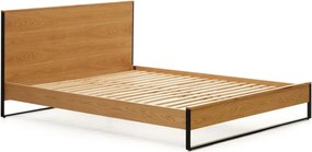 Natúr színű franciaágy ágyráccsal 160x200 cm Taiana – Kave Home