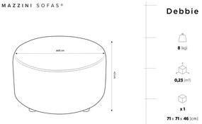 Debbie bézs bársony puff, ø 68 cm - Mazzini Sofas