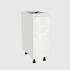 Konyhaszekrény alsó 30 Frezo Fehér front Fogantyú nélküli Fehér Akril Fényes