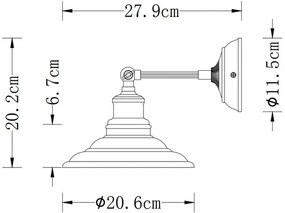 Lámpa Fali lámpatest LORET,7871,AC220-240V,50/60Hz,1*E27,max.40W,IP20,átmérő 20cm,egyes,fehér