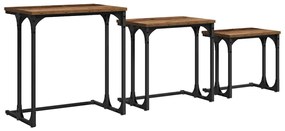 Fészkelt Kávézó Asztal 3 pcs Régi fa 50.5 x 35 x 53 cm Faanyag