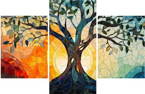 Kép – Mozaik – nap és fa I. (90x60 cm)
