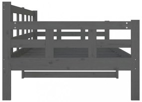 szürke tömör fenyőfa kanapéágy 90x200 cm