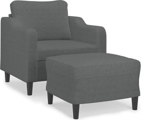 vidaXL sötétszürke szövet kanapéfotel lábtartóval 60 cm