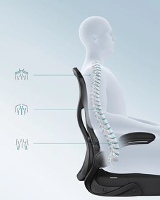 SONGMICS ergonomikus irodai szék, forgatható hálós íróasztali szék, fekete