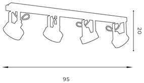 Mennyezeti spotlámpa VIVA 4xGU10/AR/15W/230V