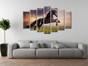 Gario Vászonkép Eros fekete ló - 7 részes Méret: 210 x 100 cm