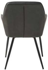Sötétszürke kárpitozott karfás étkezőfotel szett 2 db-os Nolan Stripe – Unique Furniture