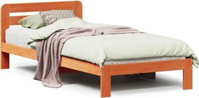 vidaXL viaszbarna tömör fenyőfa ágy matrac nélkül 90 x 190 cm