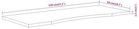 tömör akácfa téglalap alakú asztallap 120 x 50 x 2,5 cm