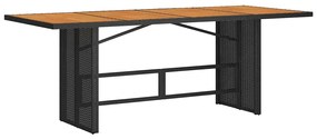 Kert étkező szett 7 pcs Fekete és Barna 190 x 80 x 75 cm