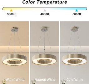 BRILAGI - Dimmelhető LUMIX LED csillár, 48 W, 230 V, 3000–6000 K, bézs, átmérő 50 cm + távirányító