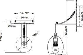 Quintiesse NULA QN-NULA1 Fali lámpa 1x40W/E14 (golf ball)