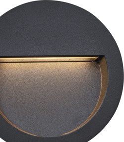 6 darabos modern süllyesztett fali lámpa szett fekete LED-del IP65 - Gem