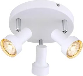 Beltéri karos spotlámpa gu10 3x50w fehér konrad