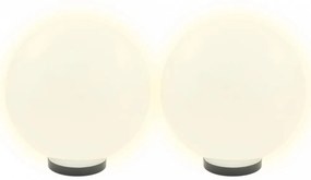 2 db led gömblámpa 30 cm pmma