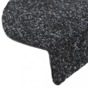 15 db fekete öntapadós lépcsőszőnyeg 56x17x3 cm