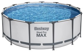 Bestway Steel Pro MAX föld feletti medence, szürke, átmérő 396 cm, magas 122 cm