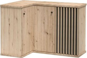 Sarok komód, artisan tölgy/fekete, KOLI C-12
