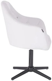 HC830 Fehér modern műbőr szék fekete lábbal