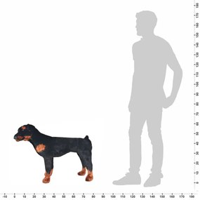 fekete és barna álló rottweiler kutya plüssjáték XXL