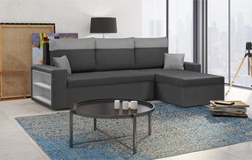 PAVEL Kinyitható sarokkanapé Sötétszürke/világosszürke