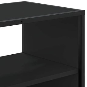 fekete szerelt fa és fém TV-szekrény 80x31x39,5 cm