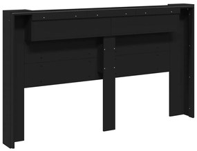 Fejtámla LED -es lámpákkal Fekete 180 x 16,5 x 103,5 cm Faanyag