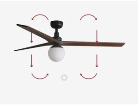 FARO 34276-11L - Mennyezeti ventilátor KLIM L 1xE27/15W/230V dió/fekete + távirányító