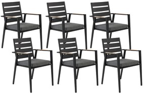 Fekete kerti szék hatdarabos szettben TAVIANO Beliani