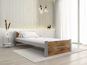 Ágy IKAROS DOUBLE 90 x 200 cm, artisan tölgy/szürke Ágyrács: Léces ágyrács, Matrac: Coco Maxi 20 cm matrac
