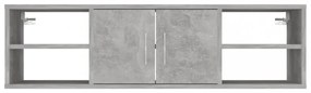 betonszürke szerelt fa fali polc 102 x 30 x 29 cm