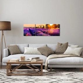 A levendula mező képe (órával) (90x30 cm)