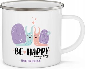 Acél Fehér Bögre 270ml Személyre szabott Gyerekeknek Be Happy Every Day Wz
