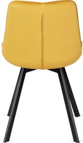Szék mustársárga színben, bársony kárpittal. RICK