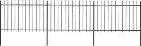 vidaXL fekete acélkerítés lándzsás tetejű 537 x 120 cm