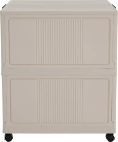 Összecsukható szekrény, fehér/barna, műanyag, POSA TYP 1