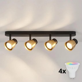 Brilagi - LED RGBW dimmelhető spotlámpa NUGGET 4xGU10/6W/230V fekete/arany