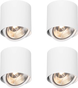 4 darabos szett Design felületre szerelhető spotlámpa fehér GU10 111mm - Impact