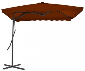 terrakotta kültéri napernyő acélrúddal 250 x 250 x 230 cm