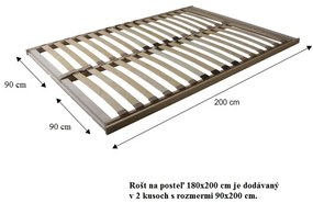 Nyitható ágyrács, 180x200 (2 db 90x200 cm), BASIC FLEX FRONT