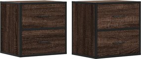 vidaXL 2db barna tölgy színű fali éjjeliszekrény 40 x 31 x 39,5 cm