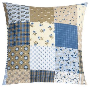 Bellatex Adéla Patchwork kék párna, 40 x 40 cm