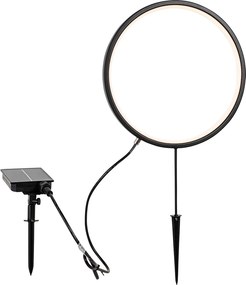 2 db fekete Adalind kerti tükörlámpa szett 60 cm, újratölthető LED-del és napelemmel, IP65