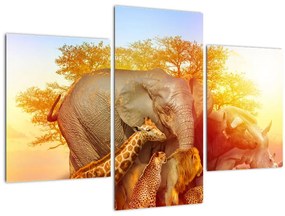 Afrikai állatok képe (90x60 cm)