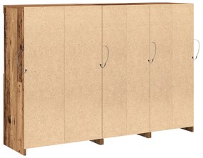 oldalszekrény LED lámpákkal Régi fa 142,5x37x100 cm