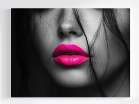 Poszter Portré Nő Arc Makró Fotó Neon Rózsaszín 80x60