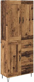 vidaXL Magasfiú fiókkal Öreg fa 69,5 x 34 x 180 cm Faanyag