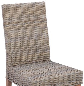 Étkezőszék 2 pcs Kubu Szürke 45 x 54 x 93 cm Tömör Mahagóni Fa