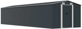 vidaXL antracitszürke horganyzott acél kerti fészer 257 x 990 x 181 cm